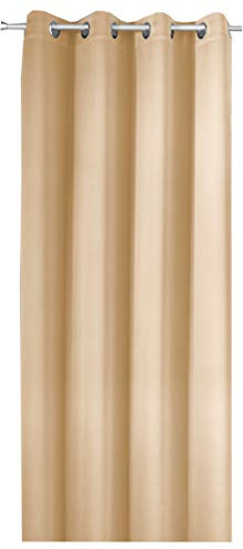NOVUM fix Verdunkelungsvorhang mit Ösen, Beige, Extra lang 350 cm, Stoffbreite ca. 145 cm, Blickdicht, Thermoeffekte für Kälteschutz und Wärmeschutz, energiesparende Gardine