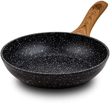 NAVA Bratpfanne | Ø 20 cm | Aus Aluminium mit Antihaftbeschichtung | Aus Stein zum Kochen ausgewogener Gerichte