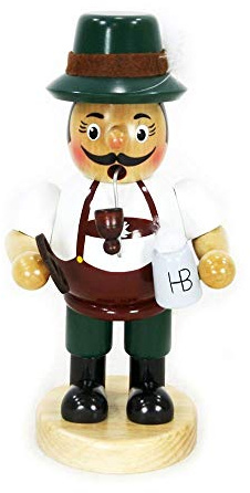 Wichtelstube-Kollektion Holz Räuchermann Räuchermännchen Räucherfigur Bayer mittel bauchig 8 x 7 x 16 cm