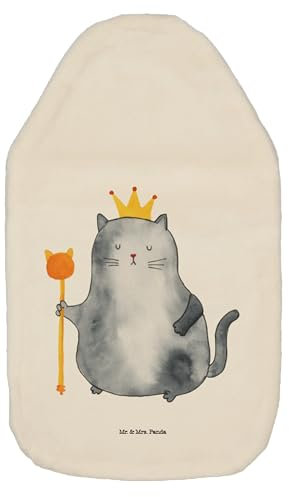 Mr. & Mrs. Panda Wärmflasche Katze König - Geschenk, Katzenprodukte, Haustier, Familie, Miau, Wohnung, Krone, Königin, Kinderwärmflasche,