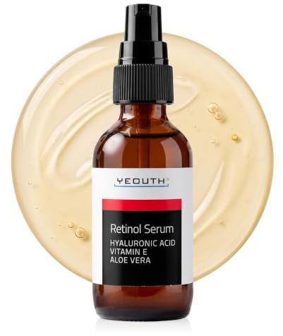 YEOUTH Retinol Serum für das Gesicht mit Aloe Vera, Hyaluronsäure & Vitamin E, Gesichtsserum Hydratisierendes Geeignet für alle Hauttypen 59ml