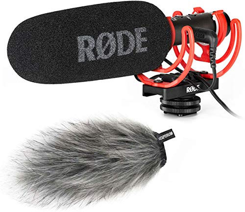 Rode Videomic NTG Broadcast Kamera-Mikrofon + keepdrum Fell-Windschutz