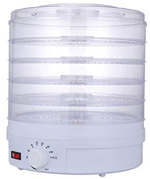 Qis.GH Deshidratador De Alimentos Sin BPA, Alimentos Secador De Frutos Dehydrater Temporizador, Deshidratador De La Máquina De Las Frutas, Verduras, Carnes Y Chile, 250W Grande De 5 Bandejas