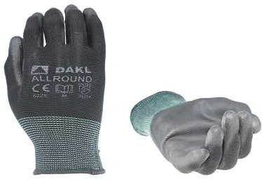 DAKL 12 Paar Allround Polyester-Nylon Strickhandschuh Größe 8