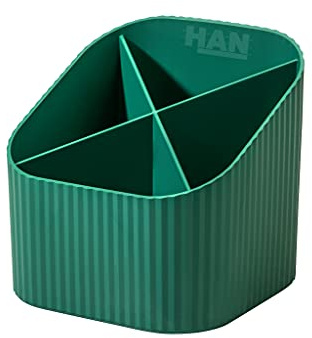 Portaoggetti da scrivania HAN KARMA - 4 scomparti, 80-100% di materiale riciclato, verde eco, 17248-05