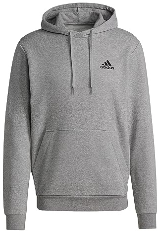 adidas herr Tröja med huva Essentials Fleece Hoodie, medium grey heather/black, XXL