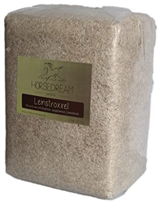 HORSEDREAM Products LEIN-STROXXEL | Einstreu Pferde & Kleintiere | 100% behandeltes Leinenstroh | (20 kg)