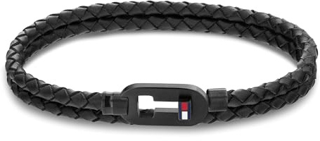 Tommy Hilfiger Jewelry Bracciale in Pelle Intrecciata da Uomo Colore Nero - 2790386