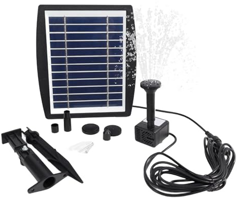 Riloer Bomba de agua alimentada por panel solar de 200L/H para jardín, piscina, estanque, fuente de acuario, bomba de agua sumergible para exteriores