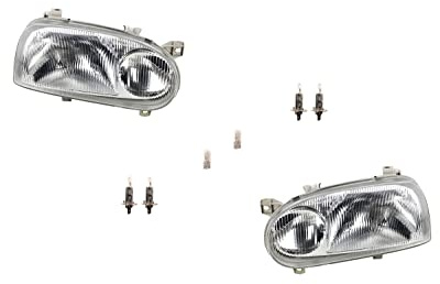 Johns, Scheinwerfer Halogen passend für VW Golf III 1Hx0 91-97 Leuchtmittel Set Li. Re.