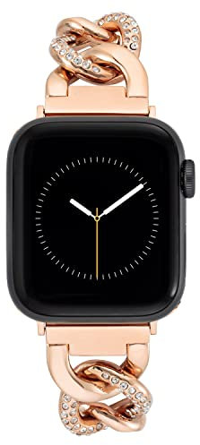 Anne Klein Fashion Chain Bracelet for Apple Watch, Secure, Adjustable, Apple Watch Replacement Band, Fits Most Wrists, Rose Gold, 42/44/45/Ultra/Ultra 2, WK/1018RGRG424445