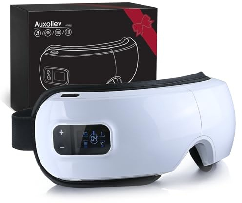 Auxoliev Upgraded Eye Mask Massager with Heat & Compression -Reduces Migraines, Dark Circles & Dry Eye - Improves Sleep - Ideal Gift