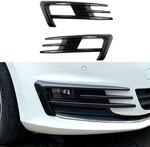 Auto Nebelscheinwerfer Abdeckung für VW Golf 7 MK7 2014 2015 2016 2017,Kühlergrill Abdeckung Chrom Lampe Rahmen Frontstoßstange Gitter Blende Zubehör,Carbon Color