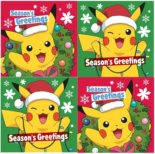 Danilo Promotions Limited Offizielles Pokemon-Weihnachtskarten-Set, 12 Karten, 2 verschiedene Designs, PKXB2, mehrfarbig, 135 x 135 mm