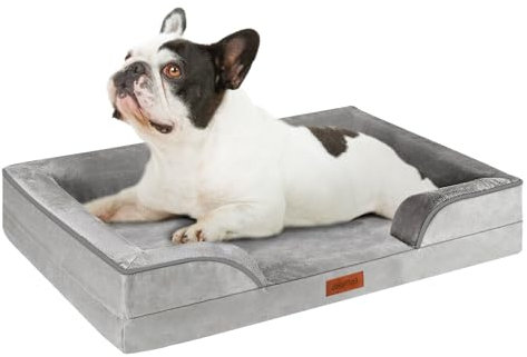 AUSCAT Orthopädisches Hundebett für Kleine & Mittelgroße Hunde - Schaumstoffsofa mit Abnehmbarem, Waschbarem Bezug, Wasserdichtem Futter und Rutschfester Unterseite, M, 70cm L x 58cm W x 18cm H