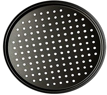 SkyjOy Piatti Pizza 1 PCS 28/32 Centimetri in Acciaio Antiaderente Pizza Teglia Piastra con Foro Bakeware Strumento di Cottura Utensili da Cucina Teglia Piatti per Pizza (Color : 28cm)