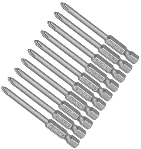CoCud Croce Croce Avvitatore Punte, 4mm PH1 65mm Lungo 1/4 Esagonale Gambo, S2 magnetici Croce Trapano Punta Potenza Impatto Guida), 10-Pezzi