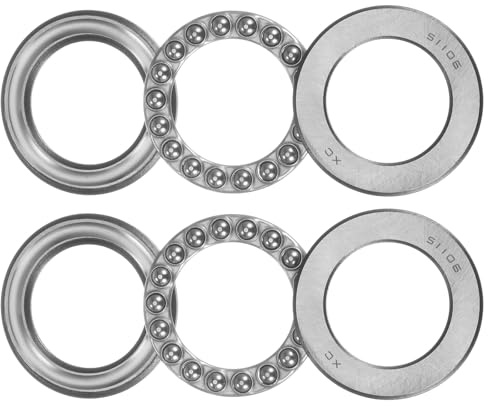 QUARKZMAN 2 Stück Kugellager 51106 Axiallager 30mm x 46mm x 11mm Stahl mit Hohem Kohlenstoffgehalt und Unterlegscheiben ABEC1