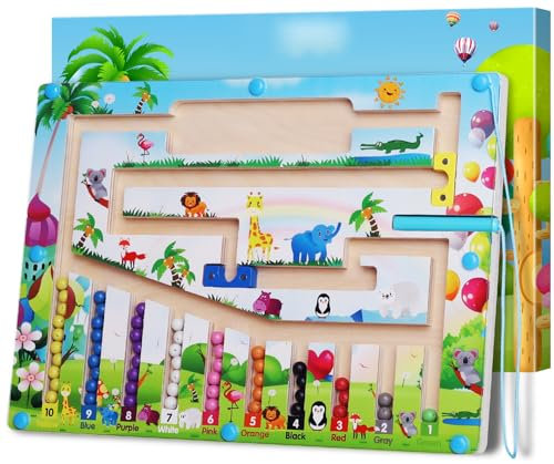 Montessori Spielzeug ab 3 4 5 6 Jahre Magnetspiel ab 3 Jahre 4 Jahre Kinder Kinderspiele Spiele ab 4 5 Jahren Junge Mädchen Motorikspielzeug Labyrinth Spiel Lernspiele