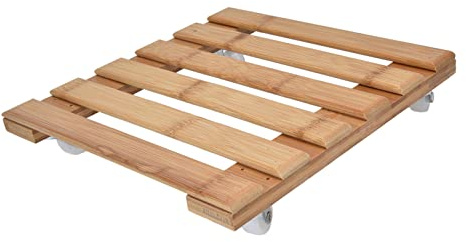 Pflanzenroller-Basisständer, Quadratisch, für 25 X 25 cm Große Blumentöpfe mit 360° Abnehmbarem Lenkrad, Traglast 20 Kg, Breite Anwendung