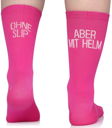 TODO Fahrradsocken Damen. Atmungsaktive Rennrad Socken Damen. Fahrradsocken Lustig, RadsockenDamen (Ohne Slip aber mit Helm 39-42)