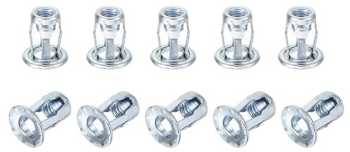 sourcing map 25Pcs Multi-Grip Rivet Jack Nut, 1/4-20 Petal Carbon Steel Thread Zinc Finish Blind for Plastic Pressboard Hardboard Door Anchors Aluminium cladding Steel Pipe