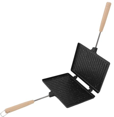 Macchina per Panini Caldi, Padella per Panini Alla Griglia e Panini con Piastre Antiaderenti, Padella per Panini Tostati su Piano Cottura in Alluminio per Cucina Domestica