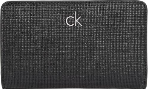 Calvin Klein Damen Geldbörse Daily Medium Bifold mit Reißverschluss, Schwarz (Ck Black), Einheitsgröße