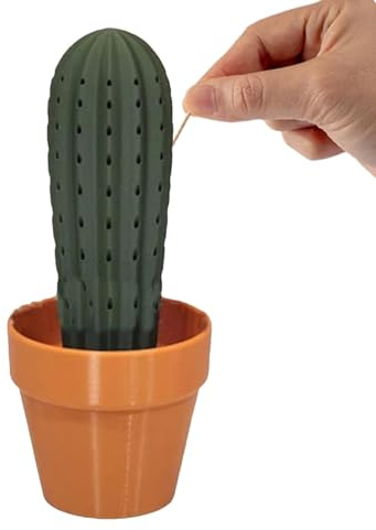 Dispenser per stuzzicadenti con cactus stampato in , porta stuzzicadenti a forma di cactus, dispenser per stuzzicadenti a forma di cactus, decorazione creativa per persone che non riescono a