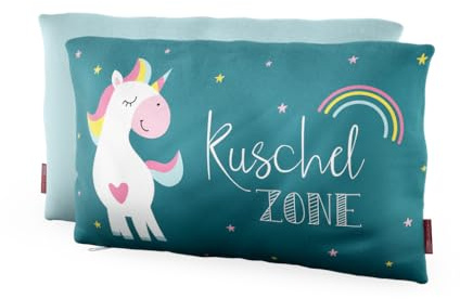LaVida Kissen mit Bezug aus 100% Baumwolle, Motiv: UNICORN, 25x40cm