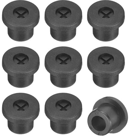 QUARKZMAN 12pz Passacavo per Scrivania, 3/8 Pollici (10mm) Passacavo in Gomma Flessibile Copertura Foro Filo per Organizzatore Cavi Scrivania Computer, Nero