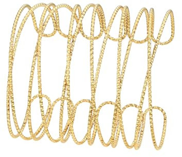 FOCALOOK Glitzer Armband Wickelarmband Offen Armband Damen Gold Armreif Offen Gold Edelstahl Charm Armband Armspange Oberarm Schmuck Damen Freundschaftsarmband