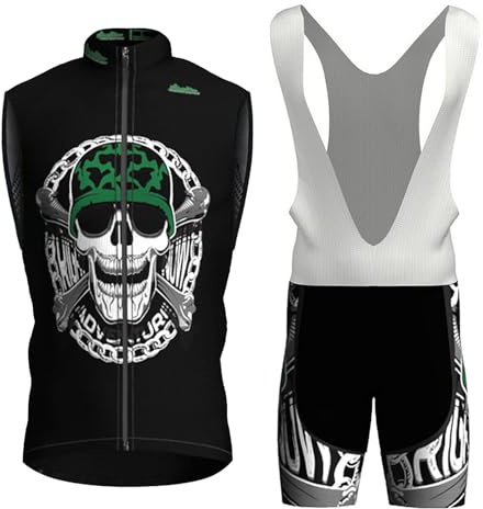 Conjunto Ropa Ciclismo Hombre Maillot de Bici MTB Verano Traje de Ciclista | Chaleco Ciclo Sin Mangas y Culotte Tirantes con 9D Gel Acolchado,Completa Bicicleta Transpirable Secado Rápido