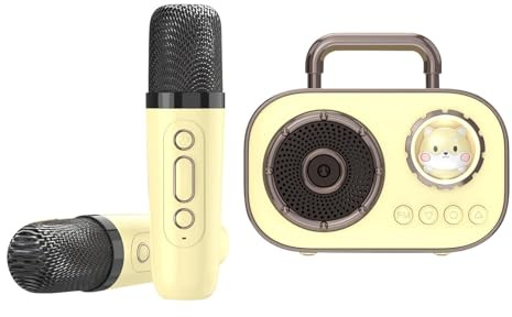 Machine à karaoké pour , haut-parleur portable sans fil avec microphone, double connexion rechargeable, fournitures audio pour la maison, la salle à manger, les cafés, les restaurants