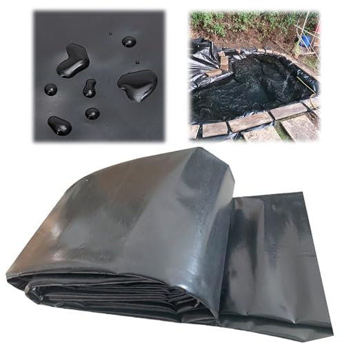 Große HDPE-Teichfolie für Gärten, Fischteich, flexible schwarze Poolfolie, 1,5 x 4 m, für den Außenbereich, Wasserbrunnen, Bachläufe, Wasserfallabdeckung, langlebige und wasserdichte Teichmembran