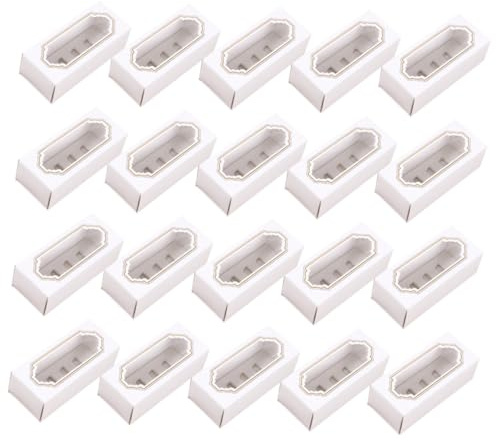OKUMEYR 5-cavity Macaron Box with Window, 20pcs Paper Containers
