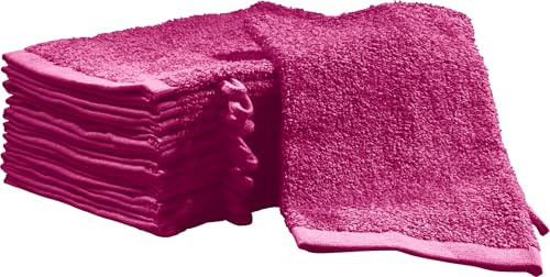 REDBEST Waschhandschuh Oceanside 12er-Pack Leichtfrottier Fuchsia Größe 16x21 cm