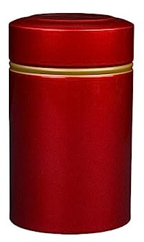 Tetera de metal portátil, contenedor de té, pequeño recipiente de café sellado, tarro de especias, cajas de té de viaje, recipientes de lata de té (rojo)