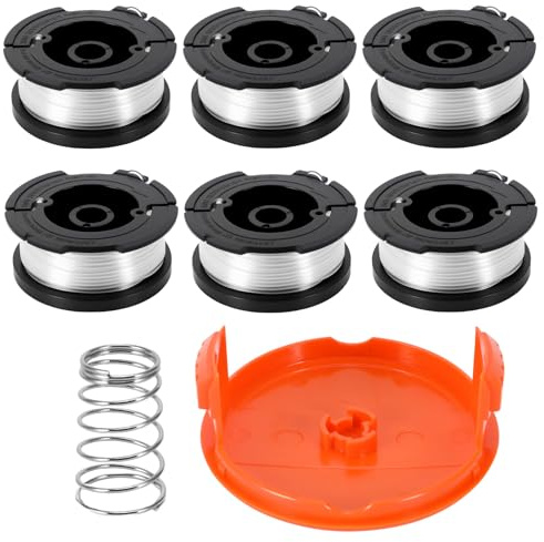 Viitech Bobina de hilo de afeitar compatible con Black and Decker, Ø1,65 mm con hilo de 10 m para Black+Decker A6481 A6485 AF-100-3ZP (6 hilos, 1 cubierta, 1 resorte)