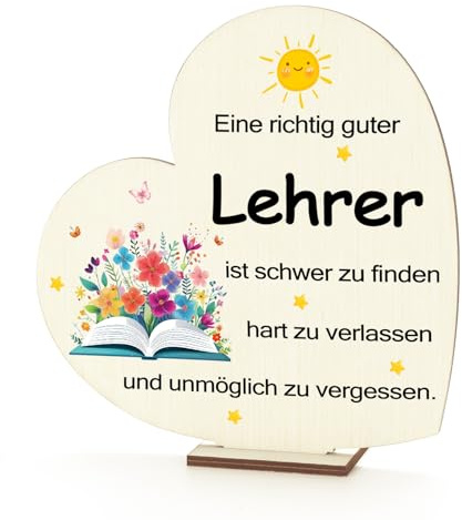 Abschiedsgeschenk Lehrer, Lehrer Geschenk Grundschule, Holzdekoration Erzieher Geschenke Abschied