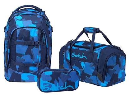 Satch Schulrucksack-Set PACK Troublemaker Blau 3-teilig