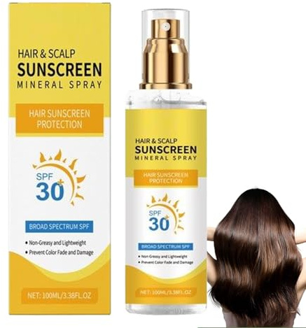 100ML Sun Protection For Hair - SPF30 Hair & Scalp Sunscreen Spray, UV Protection Sunblock Protector Spray, Non-Greasy Scalp Sun Protection Mist For For Hiking Beach Running