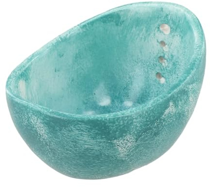 Ciotola spogliarellista in ceramica con fori di varie dimensioni, progettata per spelare efficacemente i gambi di erbe, struttura in resina per uso in cucina a lungo termine e pulizia semplice (blu)