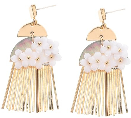 HEMOTON Boucles Oreilles Pendantes à Glands Dorés Style Vintage pour Femmes Accessoires Légers et Élégants Bijoux Folkloriques Bohèmes Raffinés
