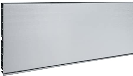Wohnoria® Sockelblende 1,5m Aluminium Gebürstet 150mm | Sockellesite | Sockelprofil | Küchensockel | Eckverbindung | Endstück | Zubehör