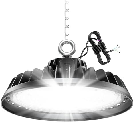 RUISUN UFO 240W LED Lámpara de Alta Bahía 40800LM Campana led Industrial Regulación 140W/190W/240W IP65 Antipolvo e Impermeable Foco LED 120° Driver Industrial Para Fábricas,Talleres,Garajes,Almacenes