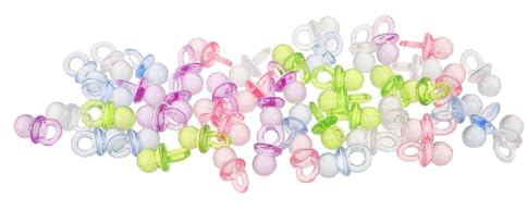 DECORNIJIA 50 Pezzi Mini Ciucci Acrilico Leggeri e Resistente per Creazione Bracciali e Collane Decorazioni per Festa Shower