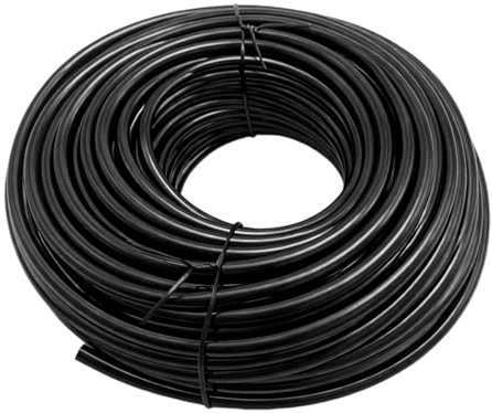 30 M Drip Irrigation Tubing I.D 4mm/O.D 6mm, PVC Irrigation Pipe for Drip Irrigation System, Black Watering Tubing Hose Roll, Drip Irrigation Hose Soaker Hose for Garden Watering, Rubber Tubing