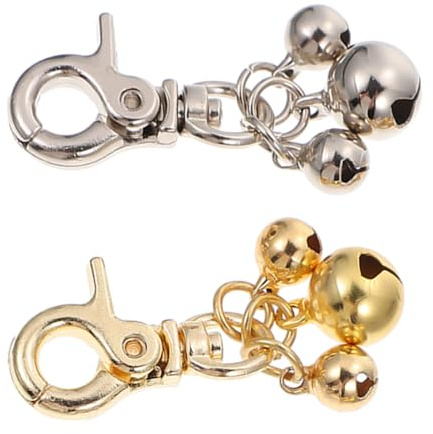 FRCOLOR Campanellino per Animali Domestici in Rame 2 Pezzi con Anelli Regolabili, Collana con Campanello Piccolo per Cani e Gatti, Accessori per Collare con Fissaggio Rapido e Suono