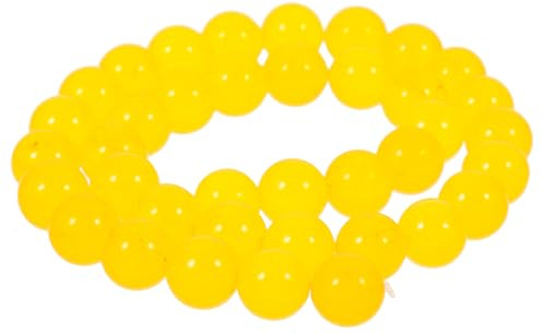 COHEALI Natürliche Citrinperlen Rund 10mm Gelbe Natursteinperlen aus Stein Leicht und Glatt für Schmuckherstellung und Armbänder Selbst Machen 1 Satz mit 38 Perlen